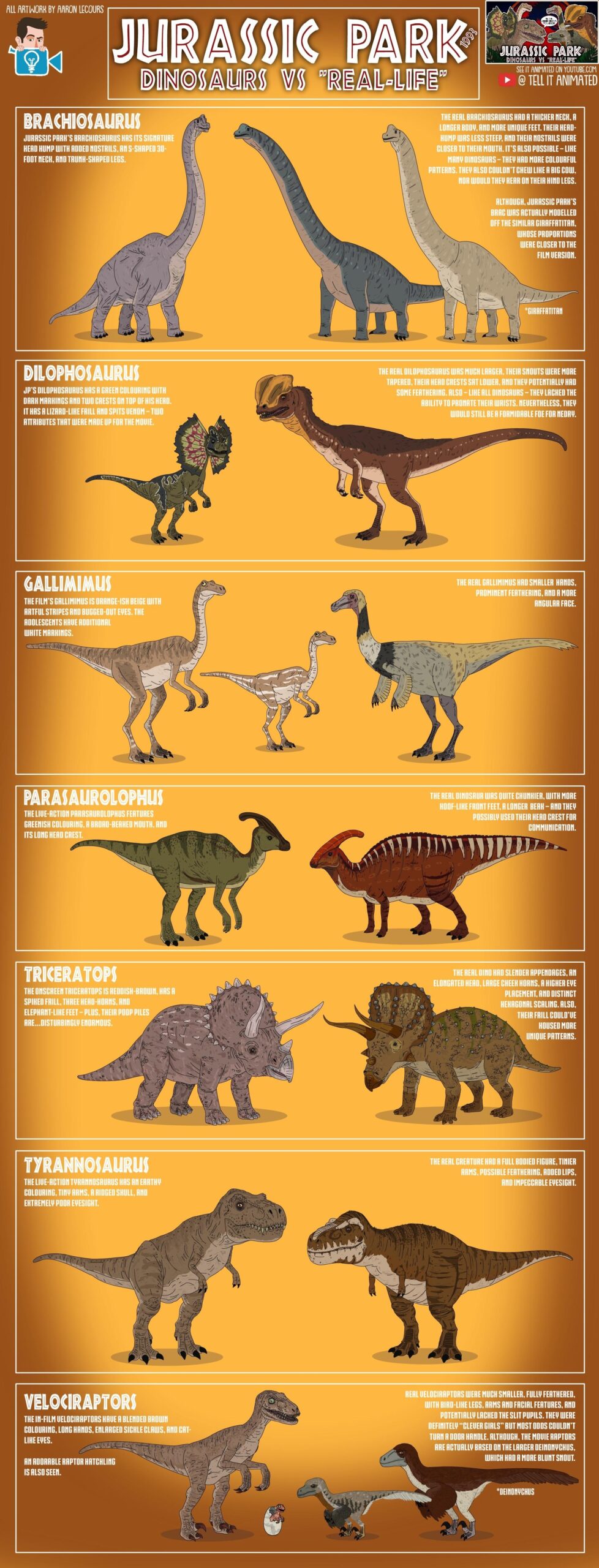 A Cool Guide Comparing Jurassic Park Dinosaurs To Real Ones R Coolguides