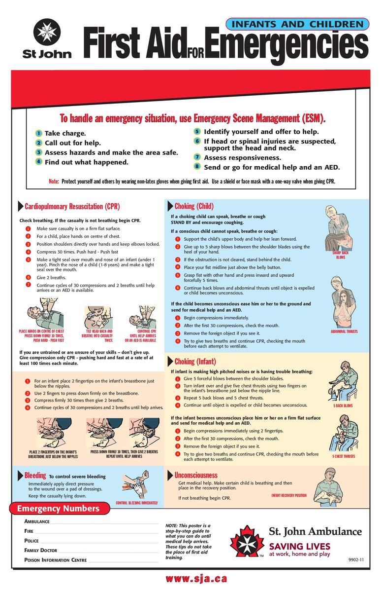 Free First Aid Red Cross Infant CPR Labor Law Poster 2026