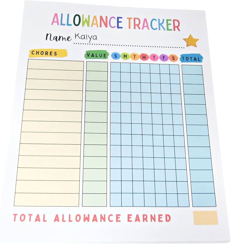 Amazon Allowance Tracker Notepad For Kids Chore Chart Note Pad To Do List Task Organizer Tear Away Daily Planner Checklist Chore List Boys Girls Rainbow Office Products