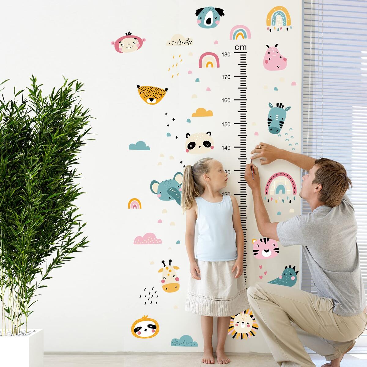 Amazon DRWSSR Kids Measuring Height Wall Decals Cute Cartoon Animal Stickers DIY Removable Peel And Stick Kids Room Wall Decoration For Boys And Girls Bedroom Nursey Classroom Playroom Decal Baby