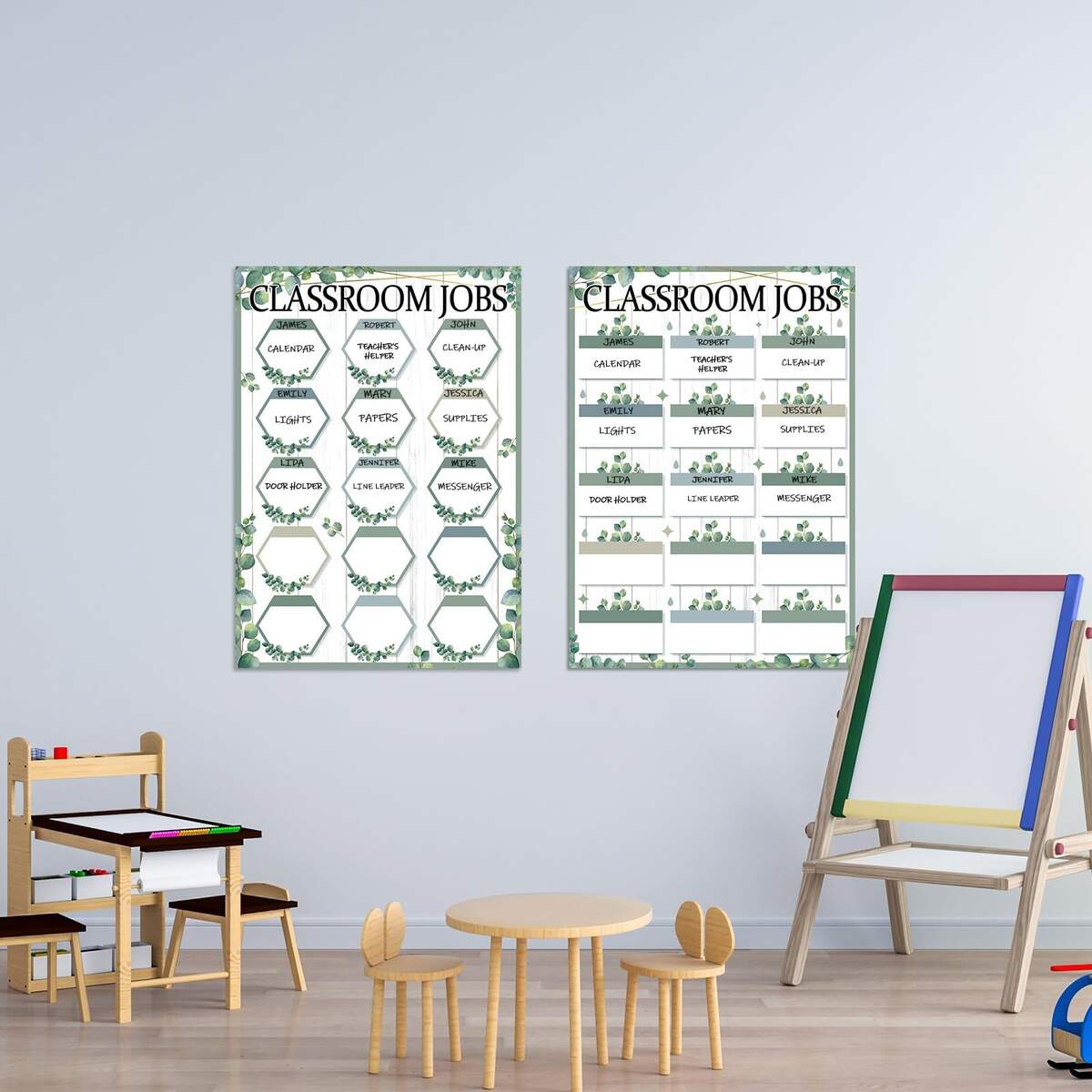 Amazon Eucalyptus Class Jobs Chart 14 19 7in Reusable Classroom Jobs Bulletin Board Set Teacher S Helper Eucalyptus Greenery Themed Chalkboard Decor Classroom Wall Decoration Supplies For Back To School Office Products