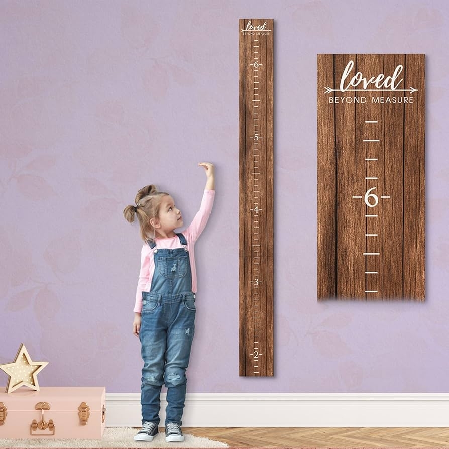 Amazon Farmhouse Style Wooden Kids Growth Chart Ruler For Boys And Girls Rustic Brown WHT Baby
