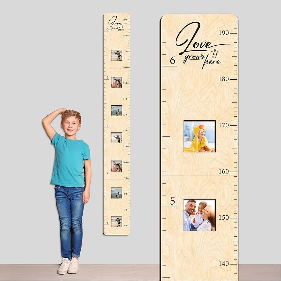 Amazon GADNIA Wooden Growth Chart For Kids With Picture Frames Boys Girls Height Growth Chart For Wall Measuring Chart Kids Bedroom Playroom Nursery Decor Child s Room Wall Decoration Baby