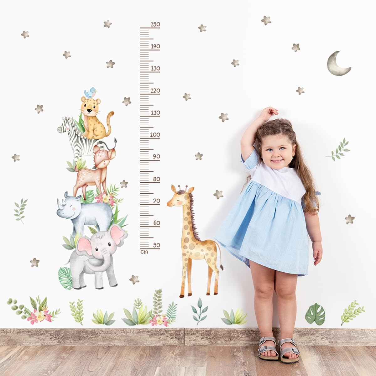 Amazon Giraffe Elephant Kids Height Wall Chart Cute African Animal Height Stickers Children S Room Wall Stickers Growth Chart For Wall Peel Stick Nursery Wall Decals For Baby Bedroom Baby