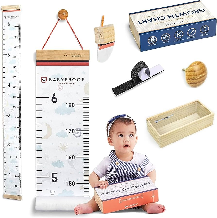 Amazon Growth Chart For Kids By Baby Proof Measuring Height Chart And Kids Decor Meaningful Memories Through Kid Size Chart Measurement Night Sky Growth Chart Ruler For Wall With Wooden Keepsake