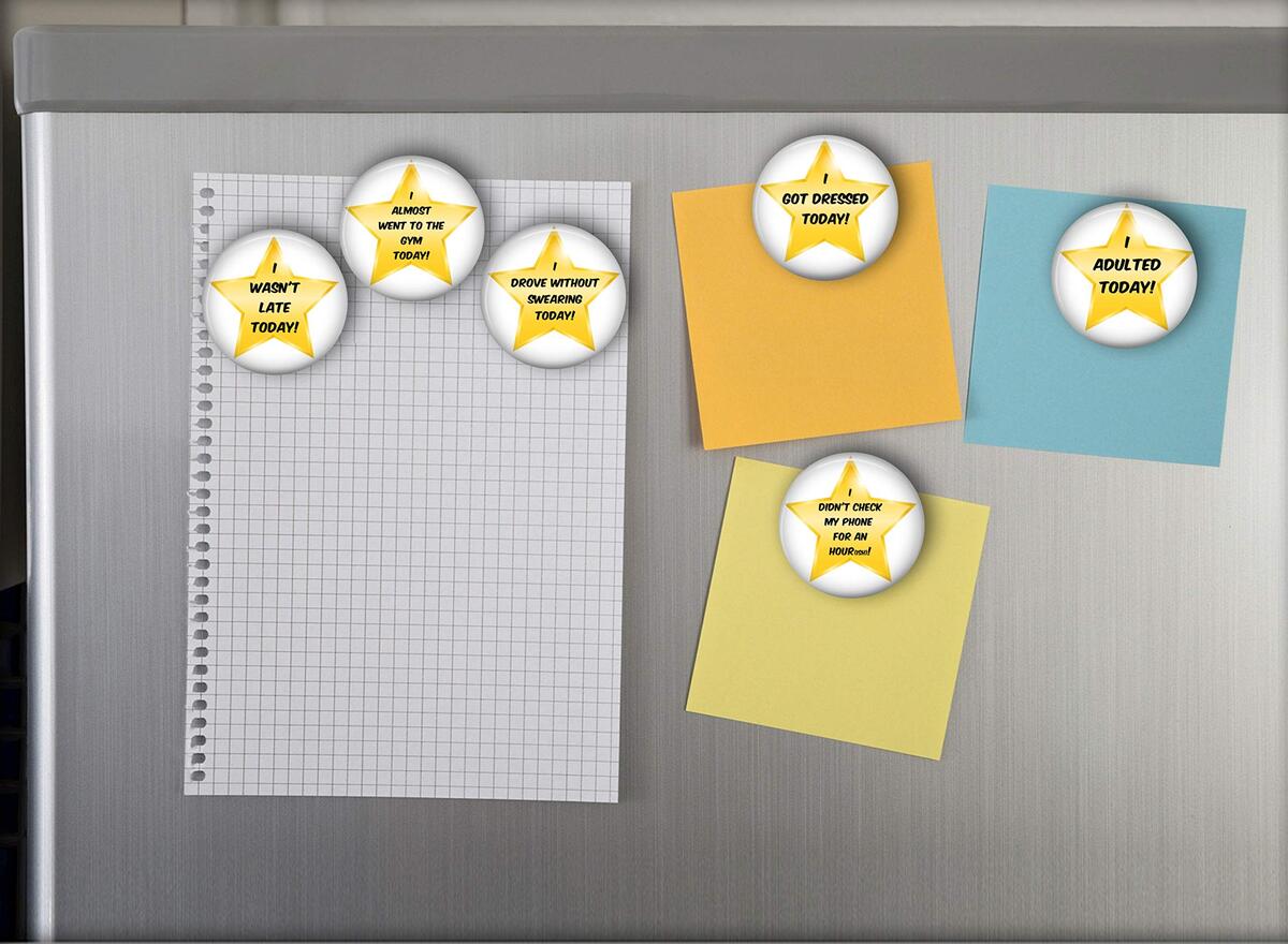 Amazon I Adulted Magnets Gold Stars For Adult Achievement And Adulting Set Of Six 1 75 Perfect Funny Gag Gift For White Elephant Hostess Birthday Or Graduation Adult Achievement Magnets Clothing