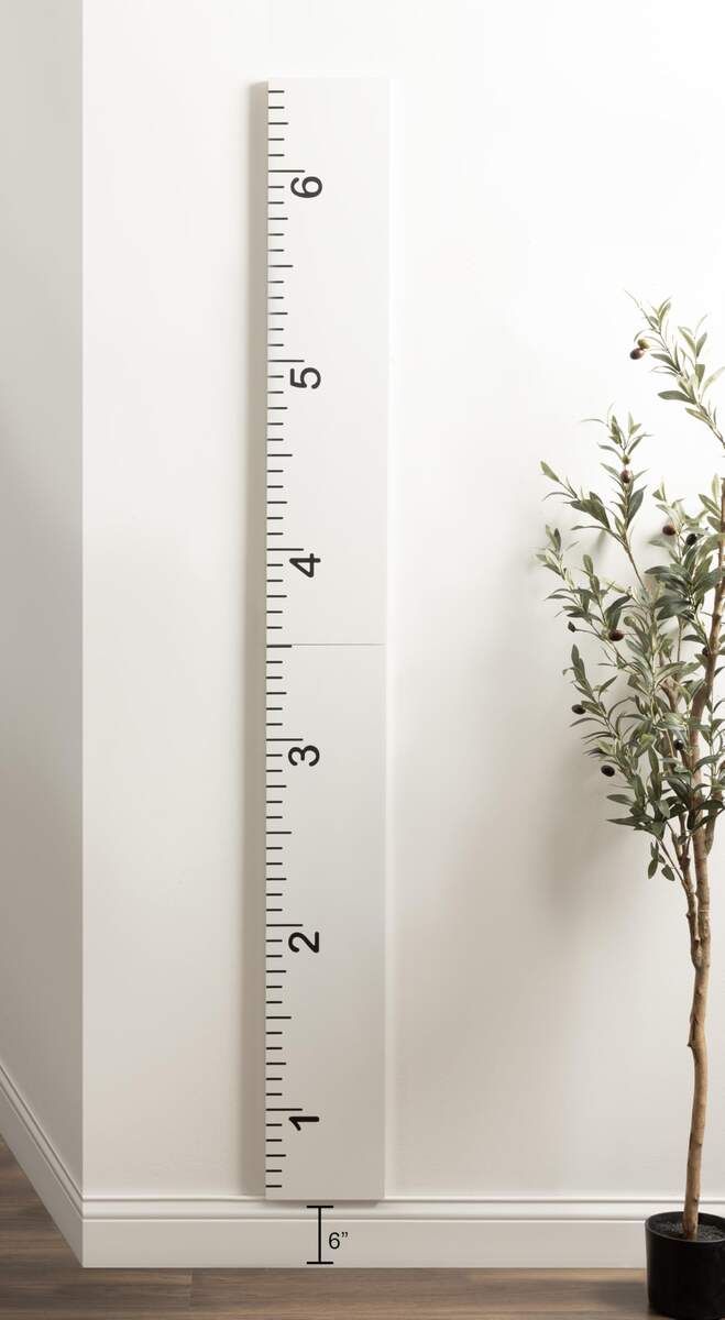 Amazon Kate And Laurel Modern 6 5 Foot Growth Chart Wooden Wall Ruler 8 X 72 White Decorative Wall Mounted Height Chart For Kids For Use As Nursery Or Children S Bedroom Decor Baby