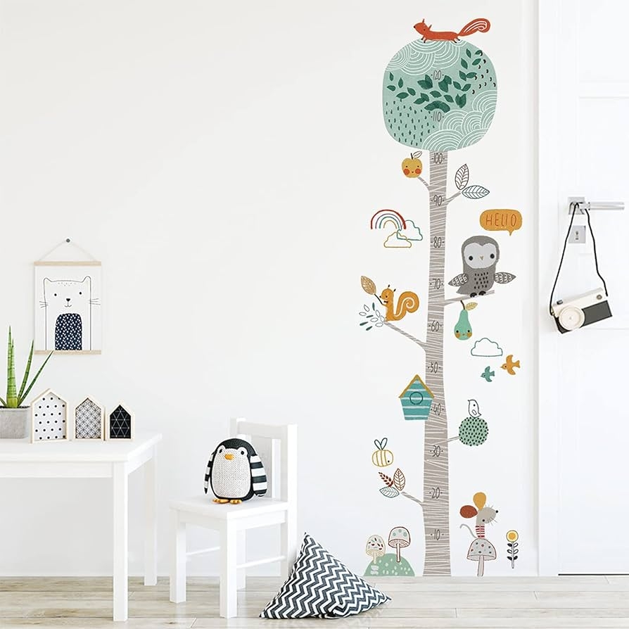 Amazon Kids Height Chart Wall Decals Baby Growth Wall Ruler Lovely Forest Animals Mouse Owl Squirrel Tree Height Measure Wall Stickers Removable DIY Mural Decor For Kids Bedroom Nursery Classroom Baby