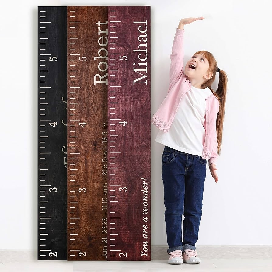 Amazon Back40Life Premium Series The Benchmark Wooden Growth Chart Height Ruler Weathered Natural Baby