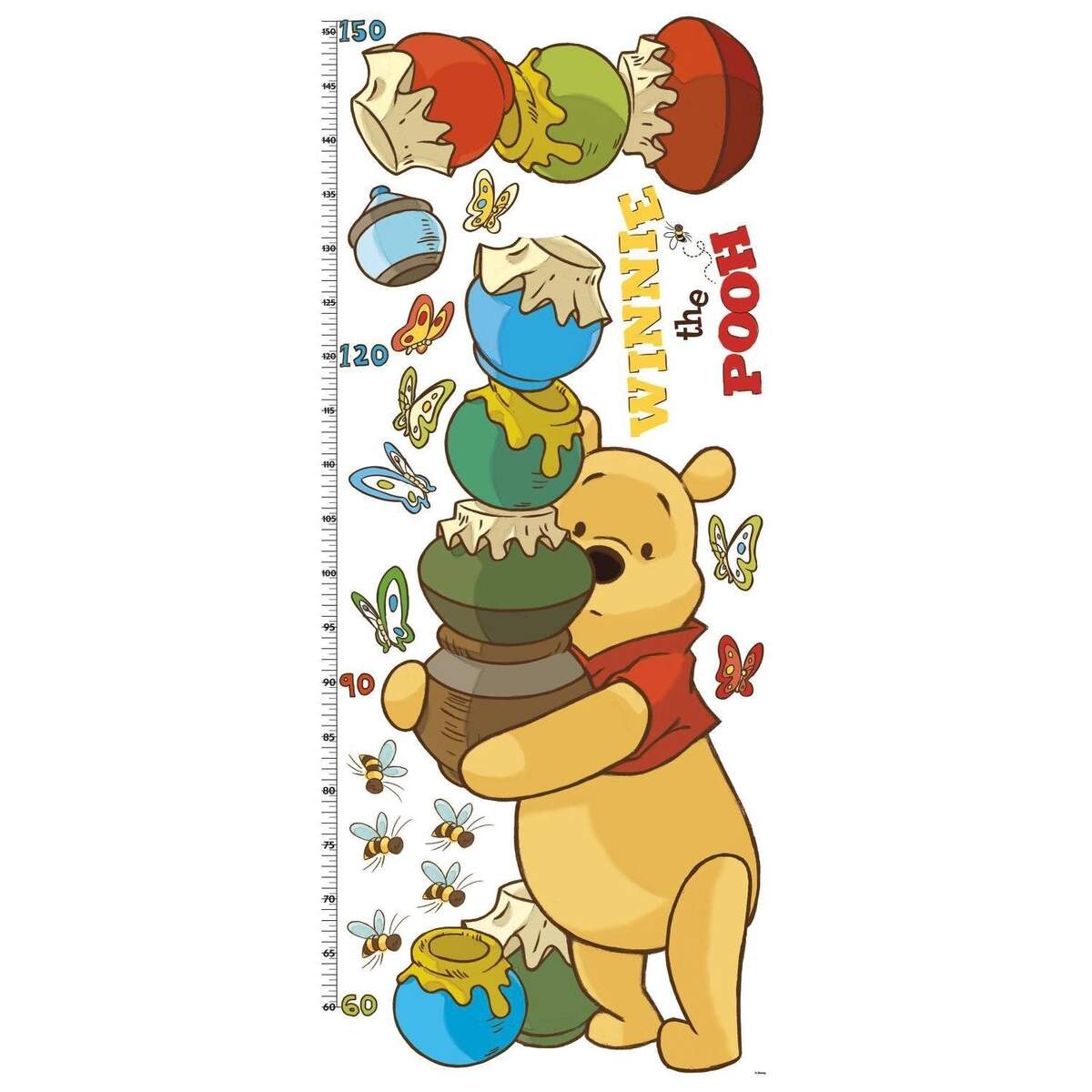 Amazon RoomMates Pooh Friends Peel And Stick Metric Growth Chart Wall Decals Multicolor Baby
