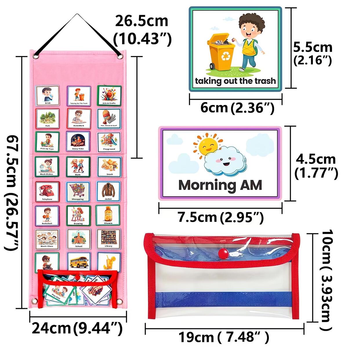 Amazon Visual Schedule For Kids With Autism 70 Picture Cards Routine Chart For Home Classroom Behavior Chart For Kids At Home Felt Board For ADHD Autism Learning Materials Office
