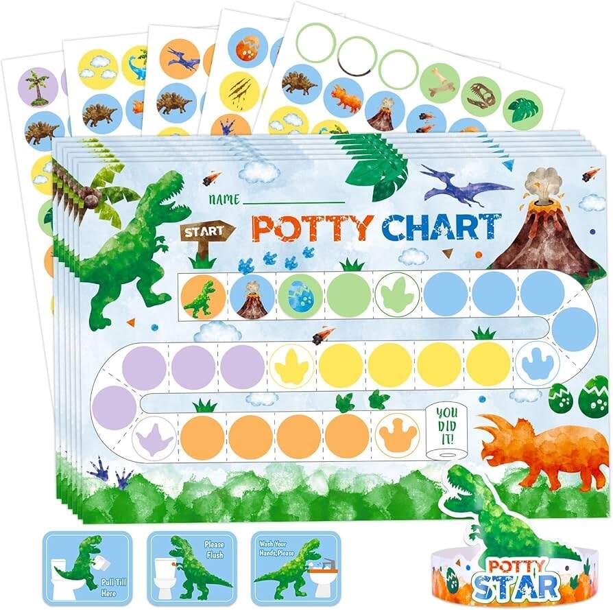 Dinosaur Reward Chart For Toddlers Gsauto Dinosaur Potty Training Chart Kit 10 Reward Charts With 270 Stickers For Toddlers Potty Stickers