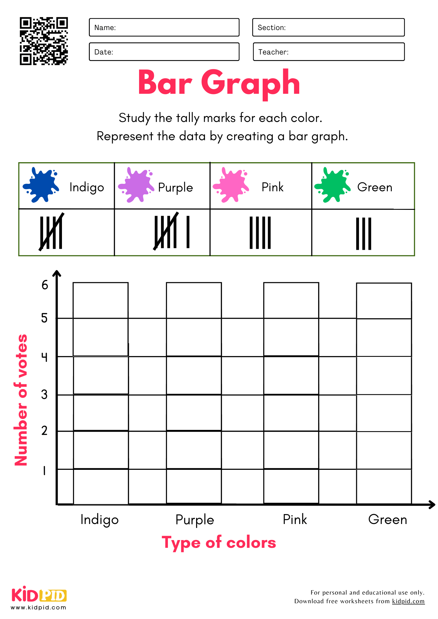 Bar Graph Tally Marks Worksheet For Grade 3 Kidpid