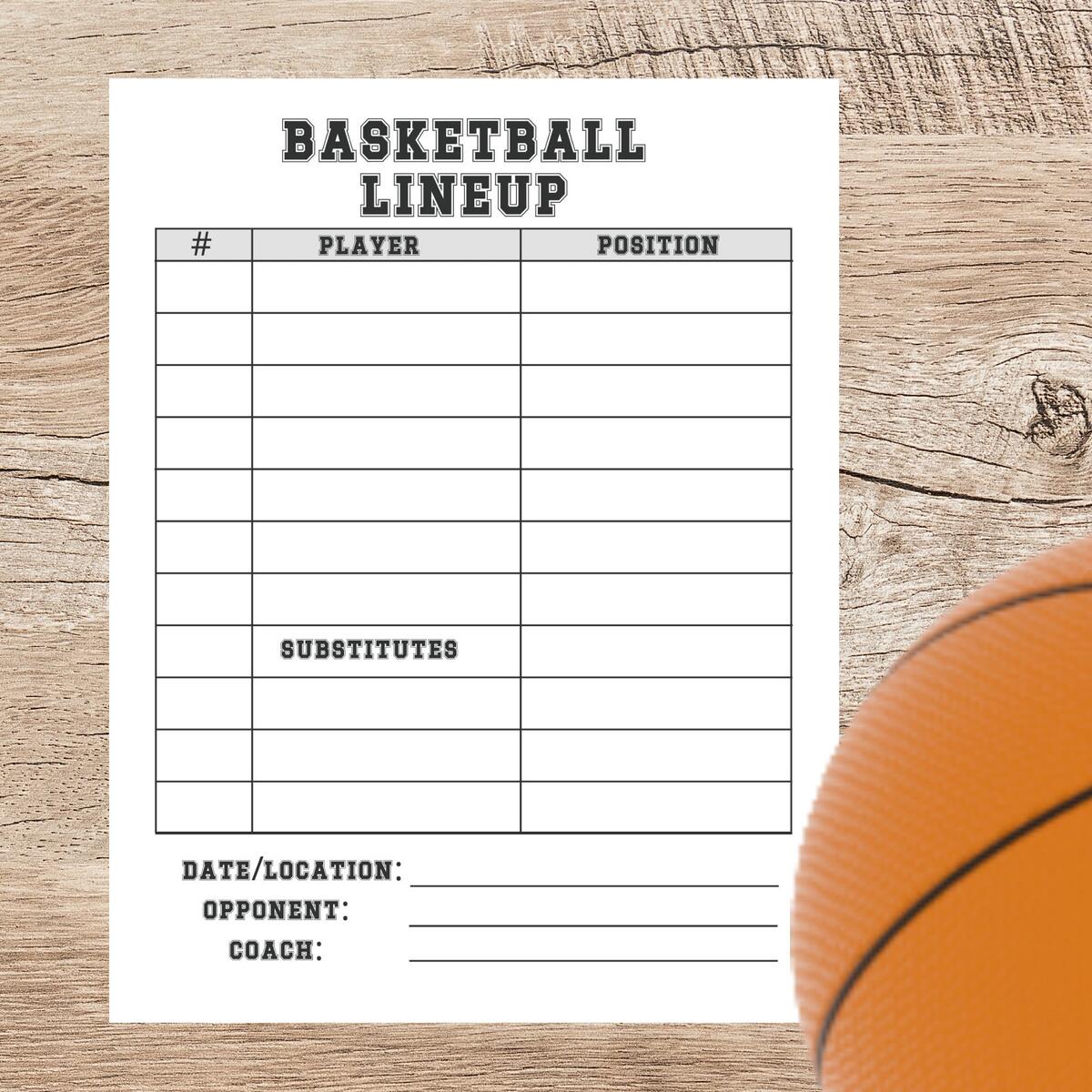Free Customizeable Basketball Lineup Graphic Templates