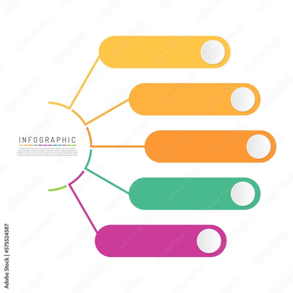 Blank Presentation Business Infographic Template 5 Options Modern Timeline Diagram With Circle Progress Vector Infographic Stock Vector Adobe Stock