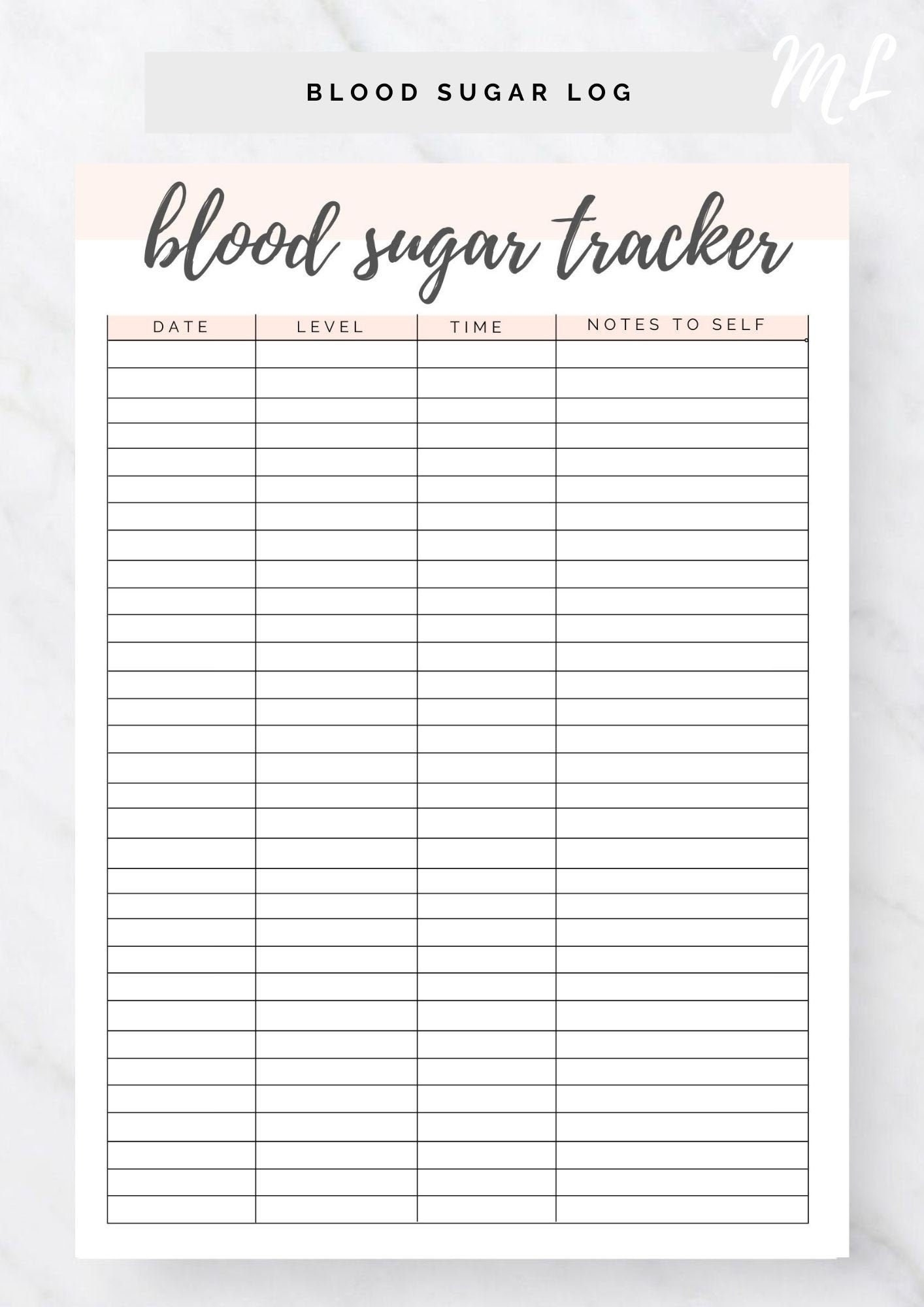 Blood Sugar Log Printable Blood Sugar Reading Tracker Blood Glucose Tracker Diabetes Printable Diabetic Blood Sugar Diabetes Tracker Etsy