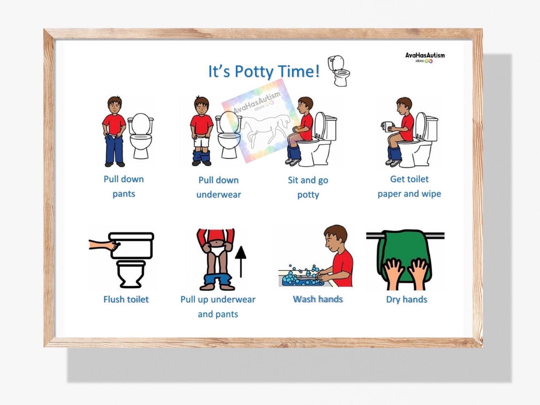 Boy Potty Training Chart Digital Download Etsy