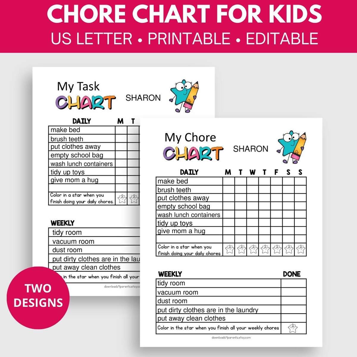 Chore Chart For Kids Printable Kids Chore Chart Printable Kids Chores Responsibility Chart Editable Reward Coupons Etsy Australia