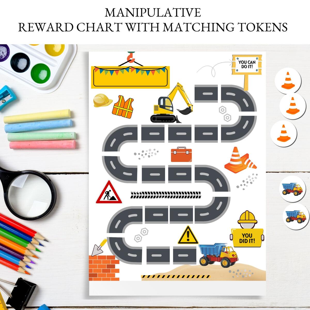 Construction Reward Chart Chore Potty Training Sticker Tracker PDF Etsy