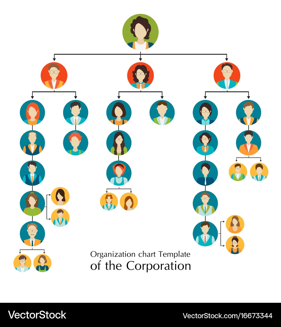 Corporate Hierarchy Chart Template Royalty Free Vector VectorStock Corporate Hierarchy Chart Template Royalty Free Vector VectorStock