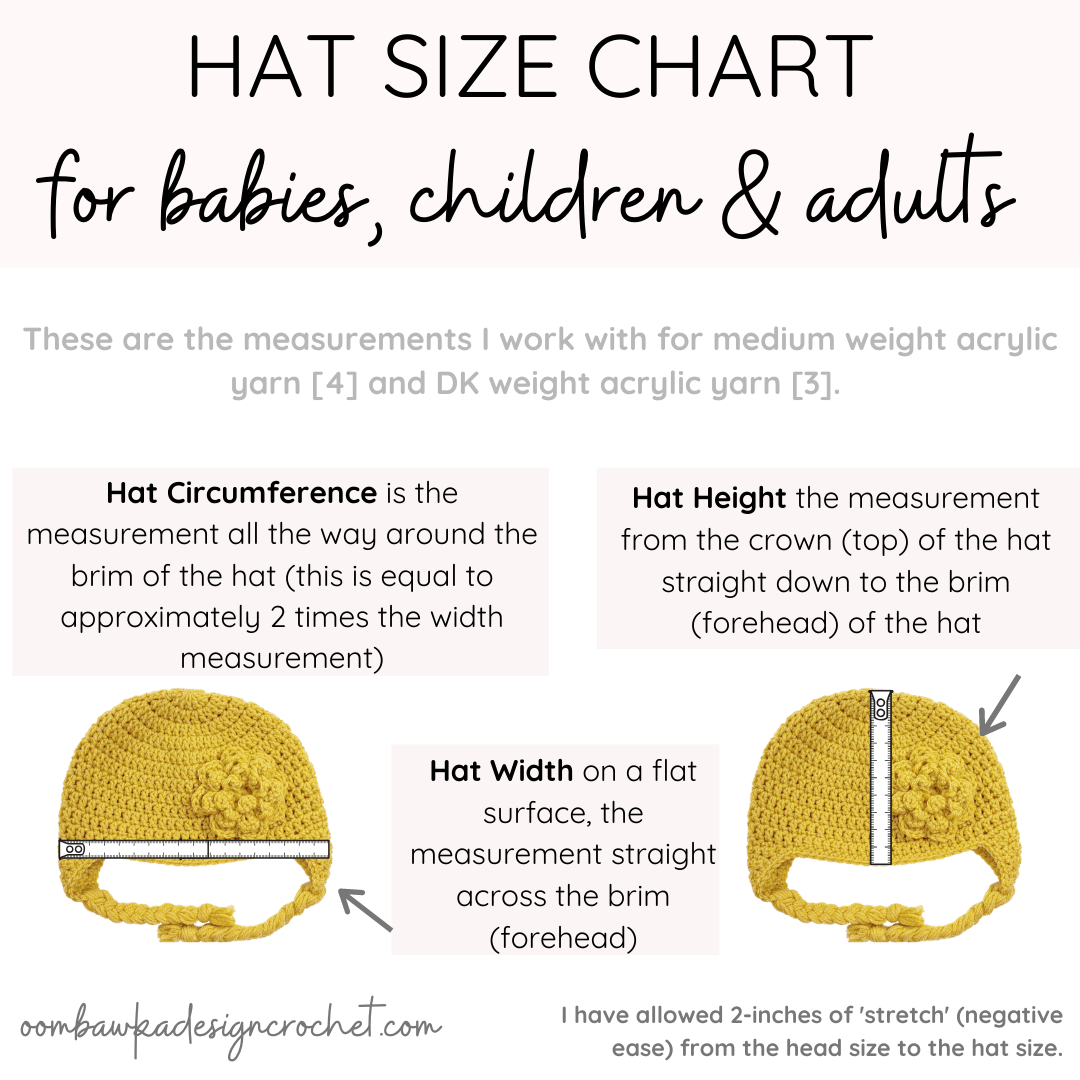 Crochet Hat Size Chart
