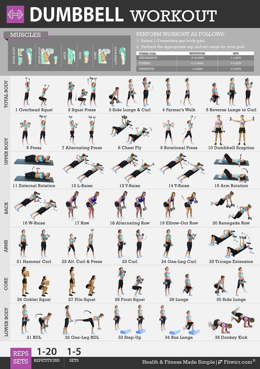 Day Dumbbell Dumbbell Workout Program At Home Day Dumbbell Dumbbell Workout Chart Pdf 30 Day Dumbbell