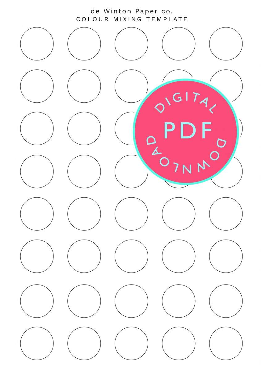 De Winton Paper Co Unique Watercolour Art Tutorials Colour Mixing Free Download Digital Template De Winton Paper Co Free Color Mixing Chart Pdf Print And Paint