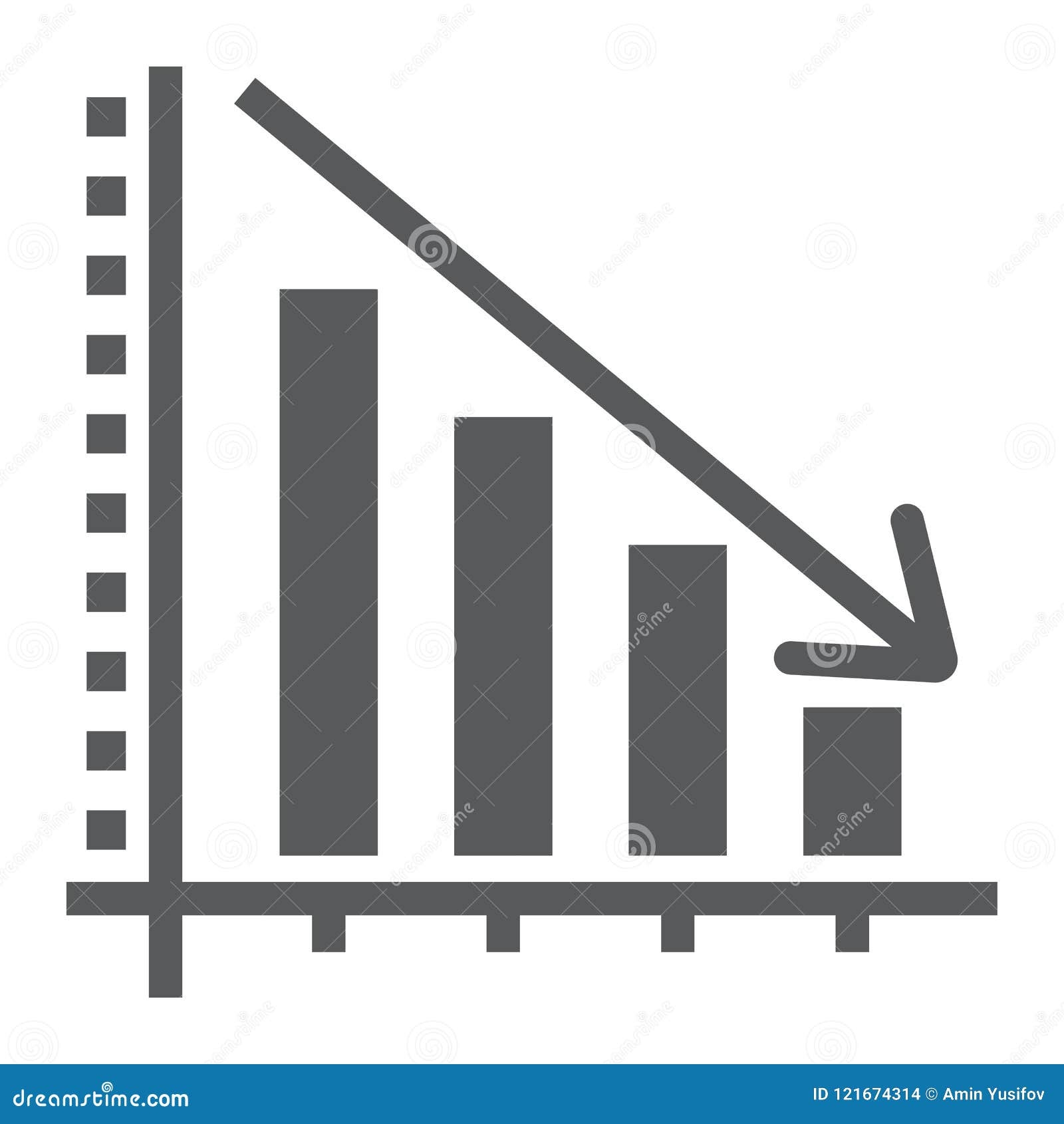 Decrease Glyph Icon Reduction And Analytics Stock Vector Illustration Of Black Economy 121674314
