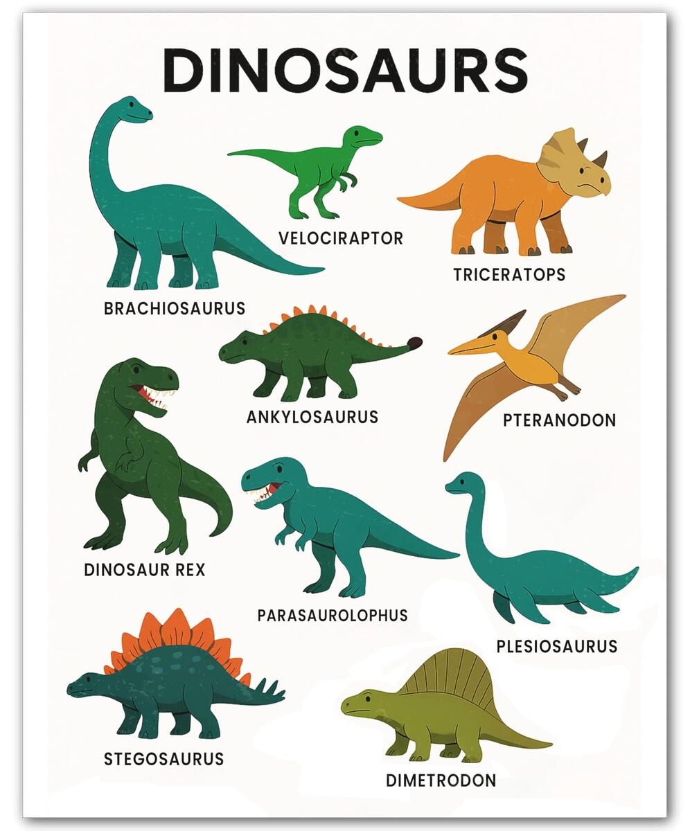 Dinosaur Chart Poster