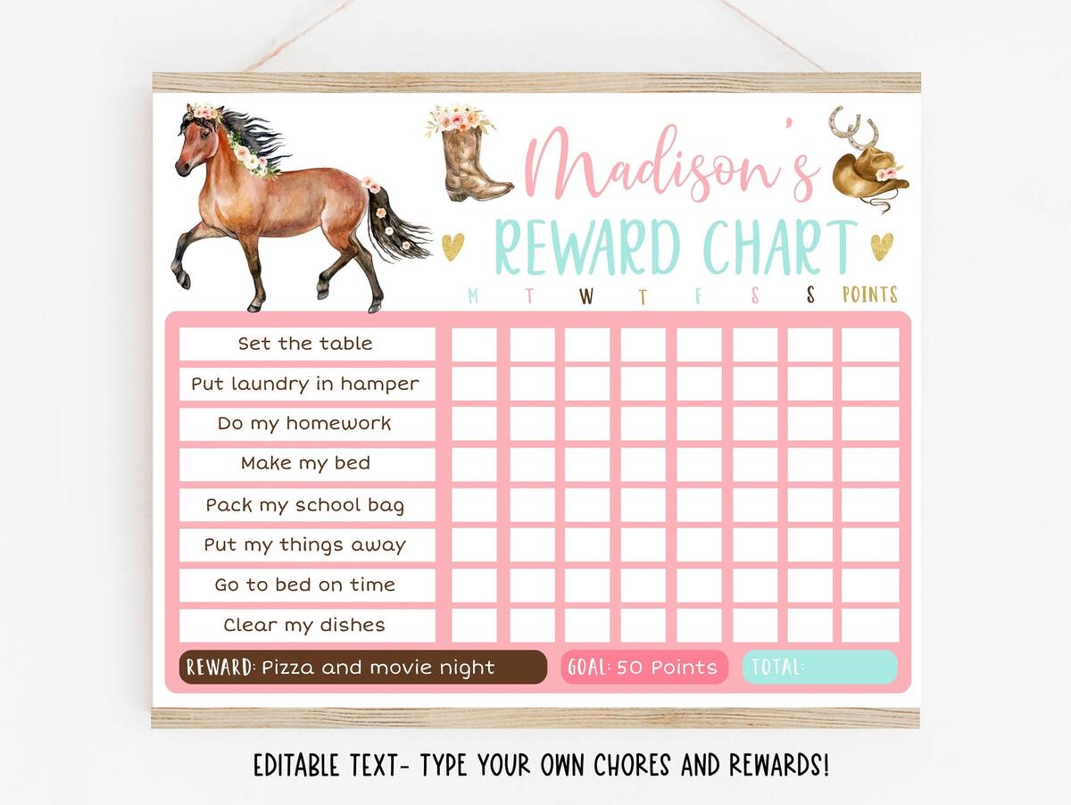 Editable Horse Reward Chart Horse Behavior Chart Cowgirl Pony Pink Floral Daily Chore Chart Printable Digital Template A645 Etsy Editable Horse Reward Chart Horse Behavior Chart Cowgirl Pony Pink Floral Daily Chore Chart Printable Digital Template A645 Etsy