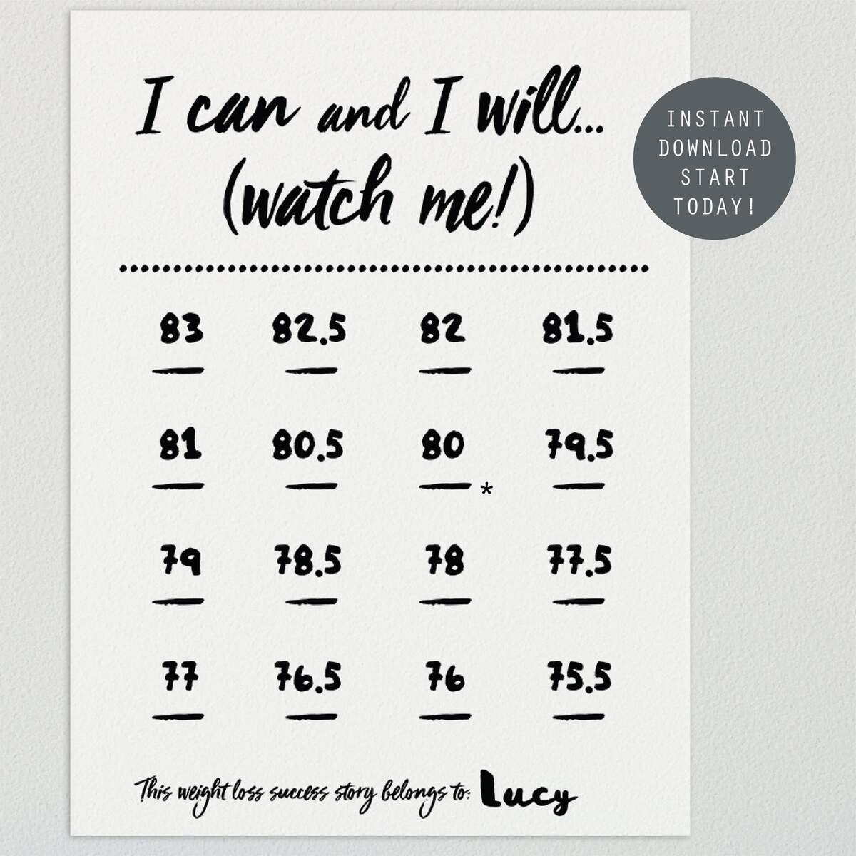 Weight Loss Weight Loss Chart Motivational Chart Rewards Chart Weight Progress 50 Lb Weight Loss Tracker New Year S Resolution Etsy