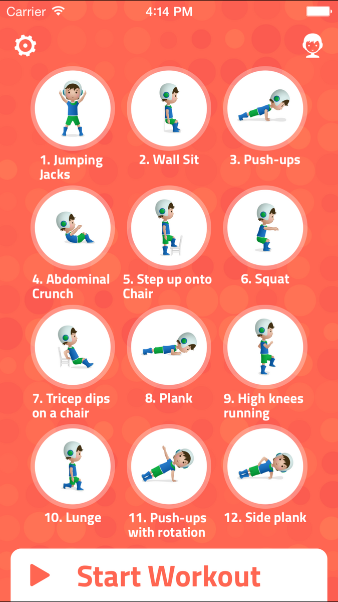 Exercise Chart Kids Easy Exercise For Kids Simple Workout Strength Home Workout Fun Circuit Workout