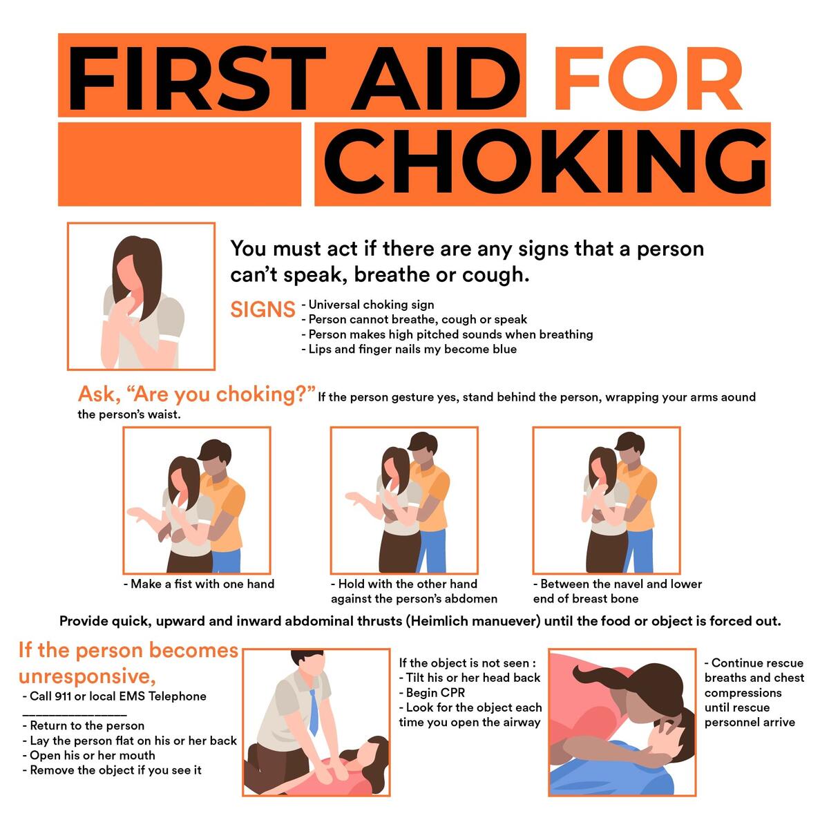 First Aid Choking Poster 10 Free PDF Printables Printablee