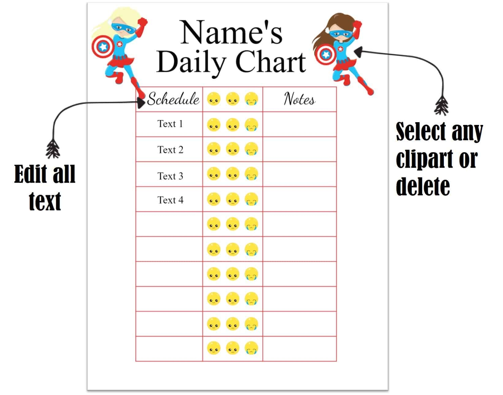 Free Printable Behavior Charts Customize Online Hundreds Of Charts Worksheets Library