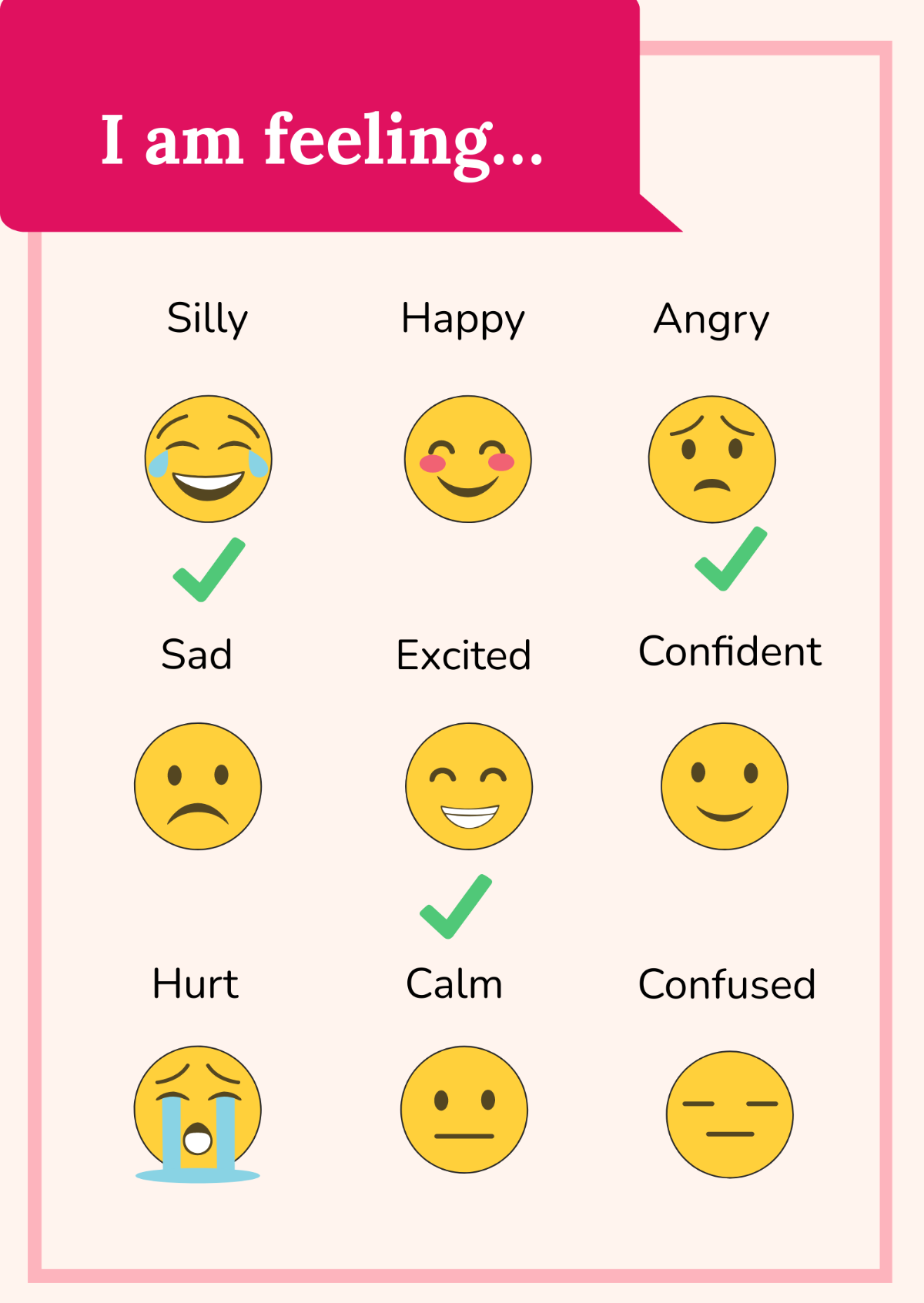Free Feelings Chart Templates Editable And Printable