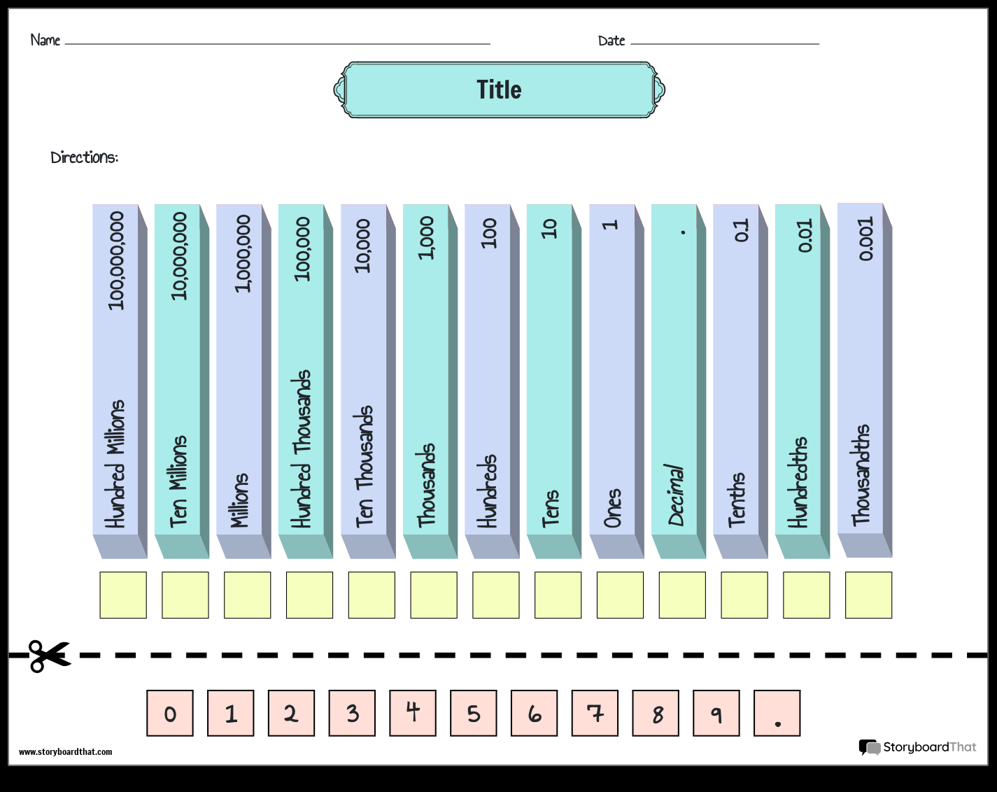 Free Place Value Worksheets By Storyboard That