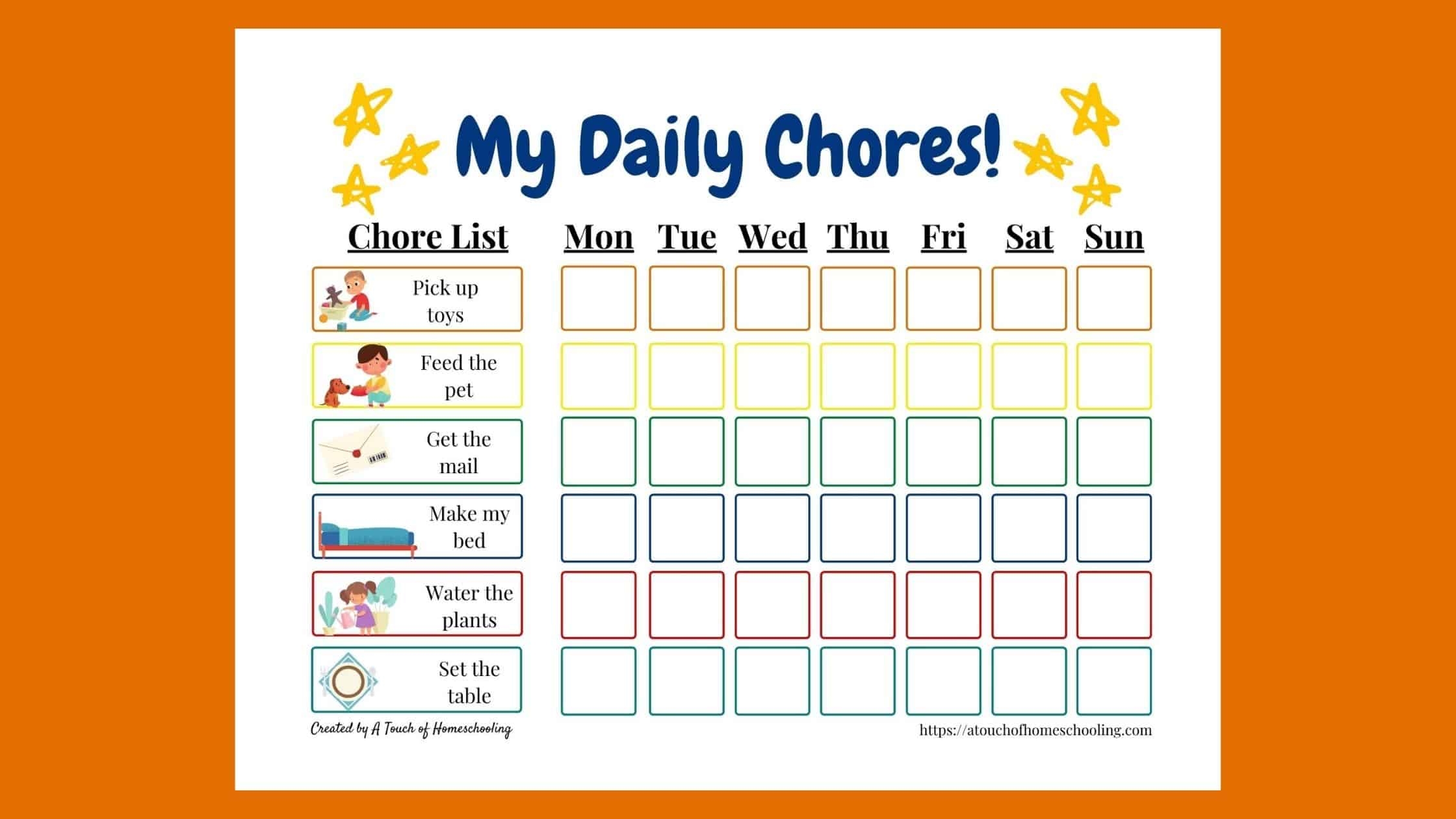Free Printable Chore Chart For Toddlers Start Teaching Responsibility Free Printable Chore Chart For Toddlers Start Teaching Responsibility