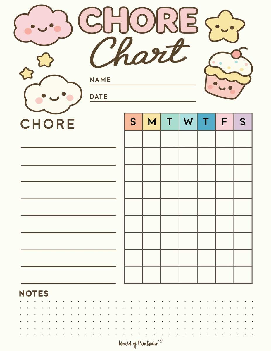 Free Printable Chore Charts For Kids Over 30 Fun Designs World Of Printables Free Customizable Chore Chart Templates To Print Canva