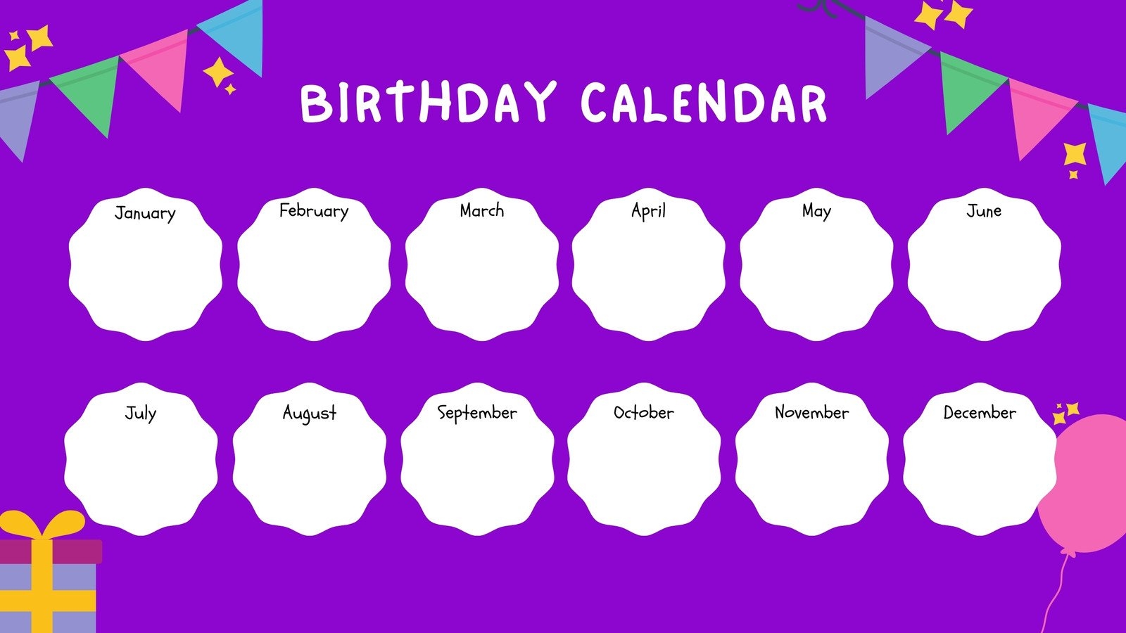 Birthday Calendars World Of Printables