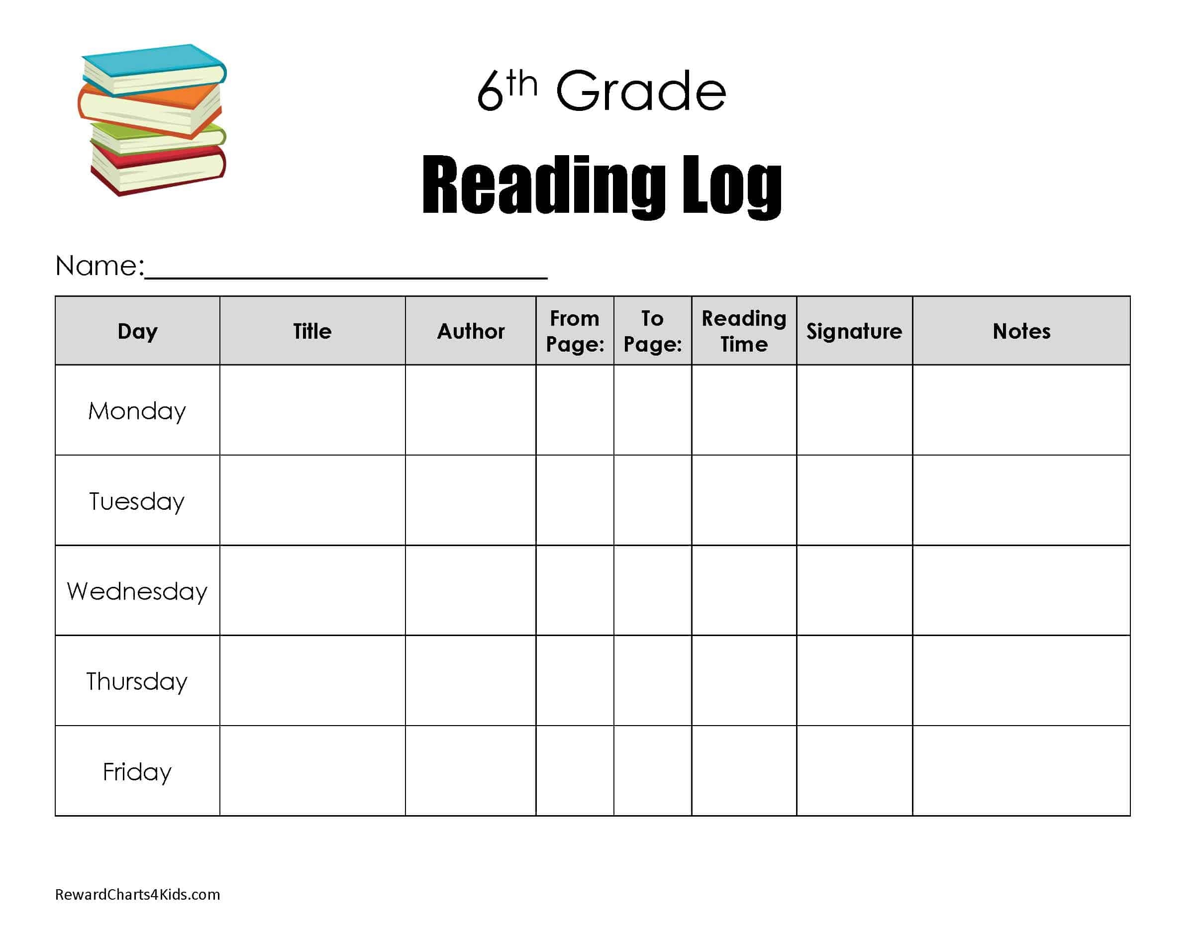 Free And Customizable Reading Log Templates