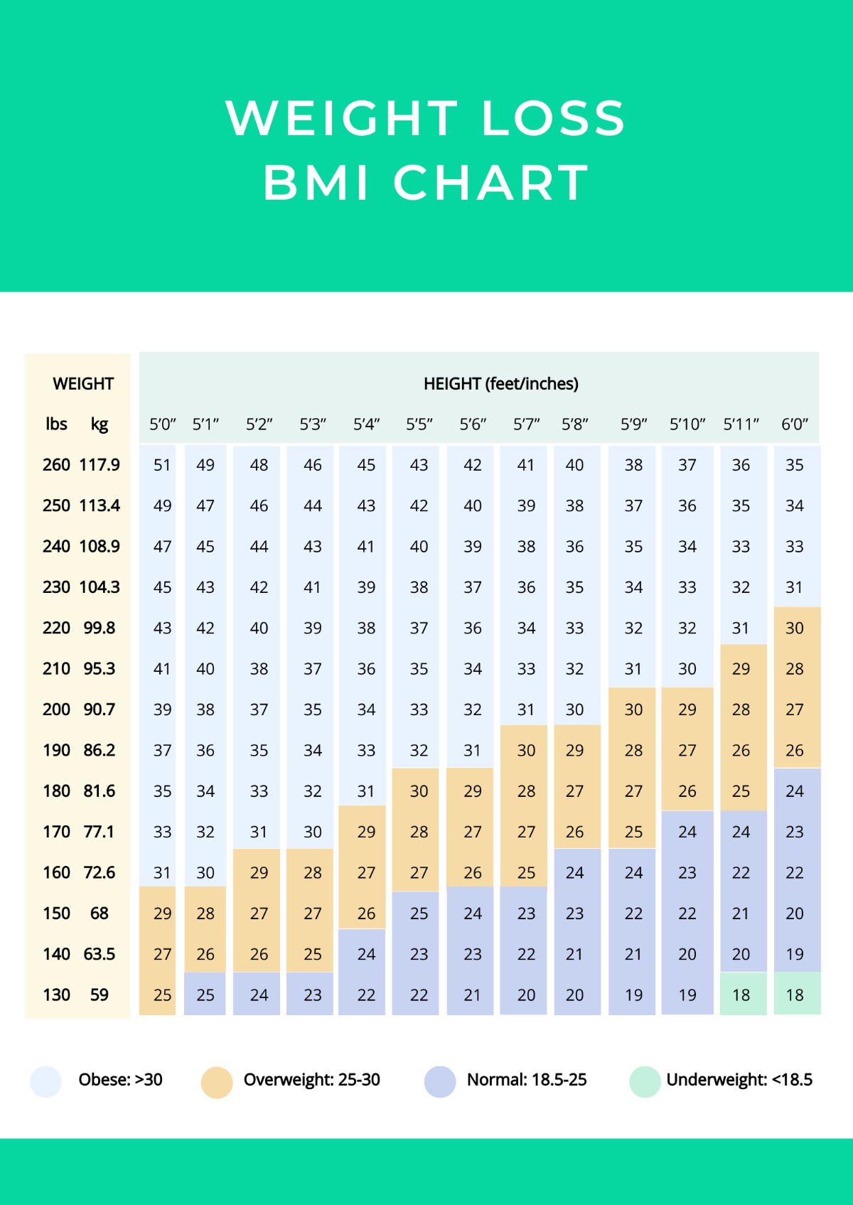 Free Weight Loss BMI Chart Template To Edit Online Free Weight Loss BMI Chart Template To Edit Online