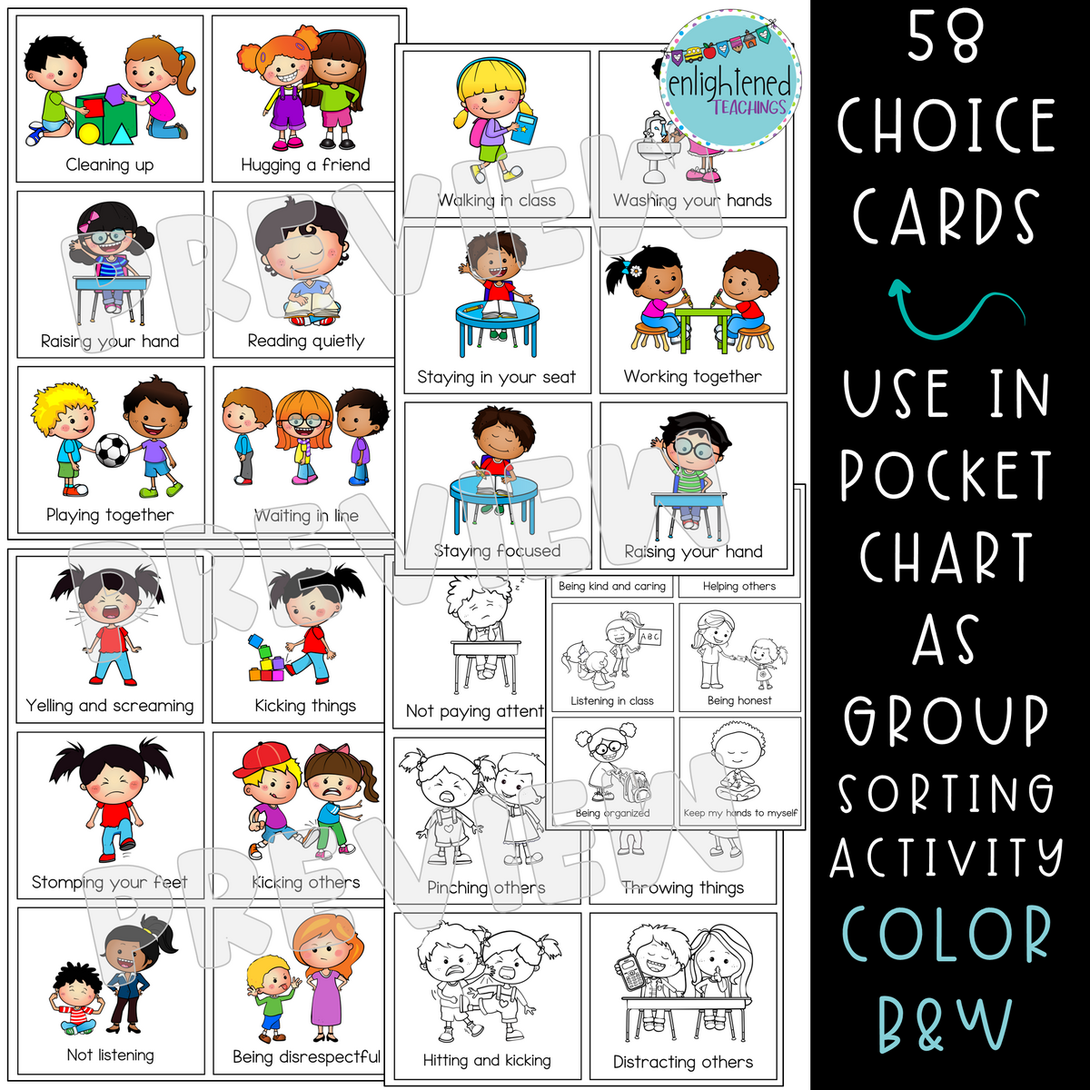 Good Vs Bad Behavior Behavior Card Sort Making Good Vs Bad Choices Made By Teachers