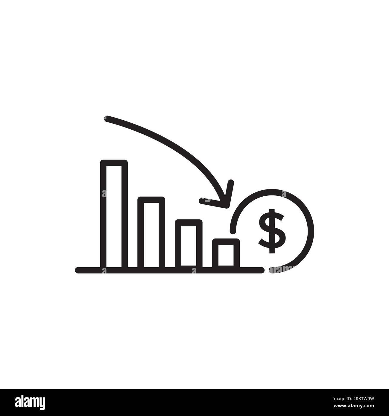 Graph Down Reduce Progress Line Icon Simple Outline Style Efficiency Decrease Graphic Finance Chart Abstract Graph Trend Vector Illustration Arr Stock Vector Image Art Alamy