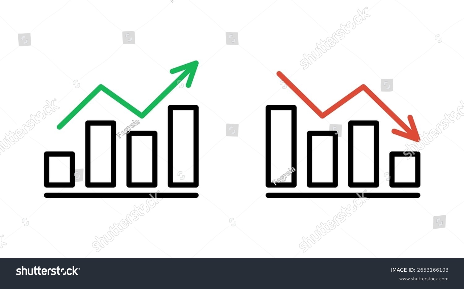 Graph Growth Arrow Reduction Arrow Down Stock Vector Royalty Free 2653166103 Shutterstock