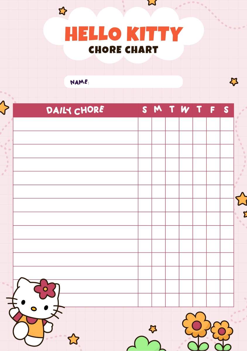 Hello Kitty Reward Chart