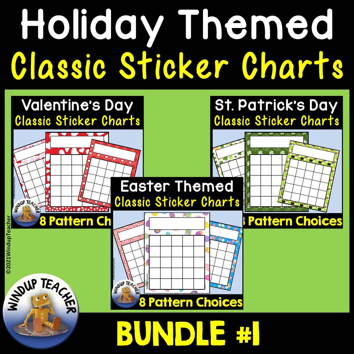 Holiday Sticker Charts BUNDLE 1 Classic Line Made By Teachers