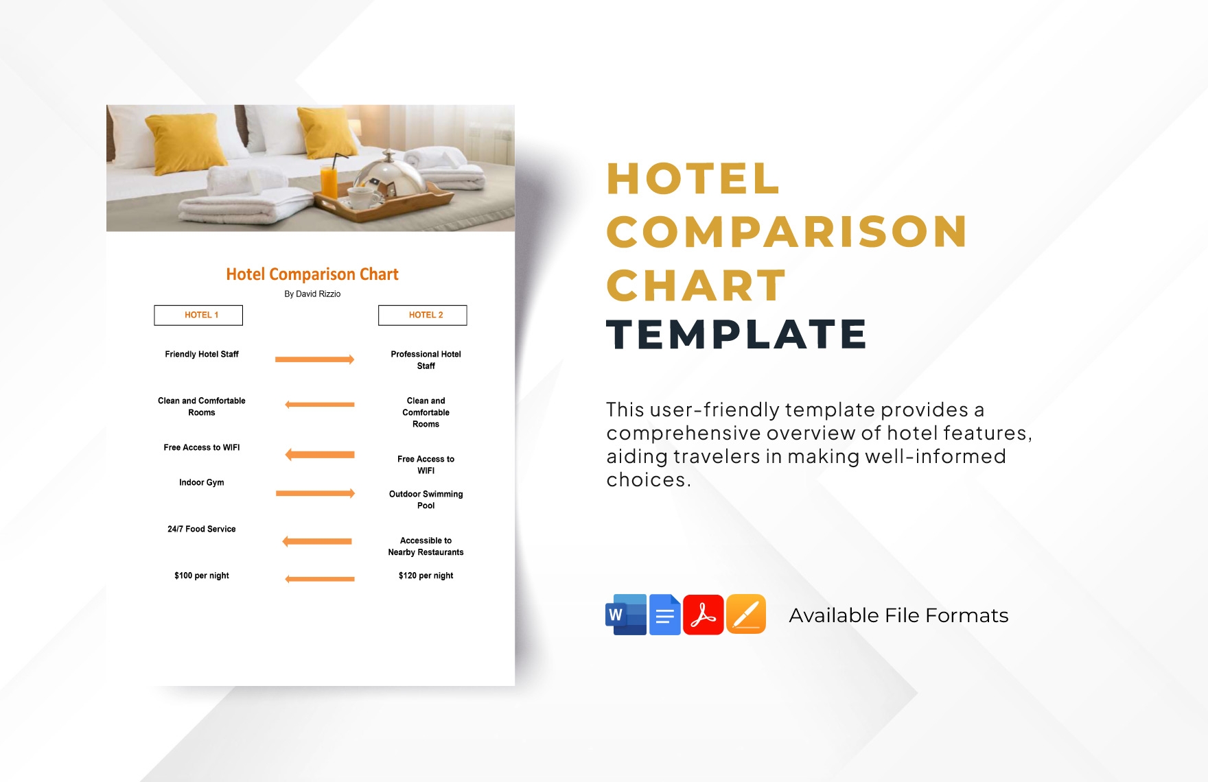 Hotel Comparison Chart Template In Pages PDF Word Google Docs Download Template