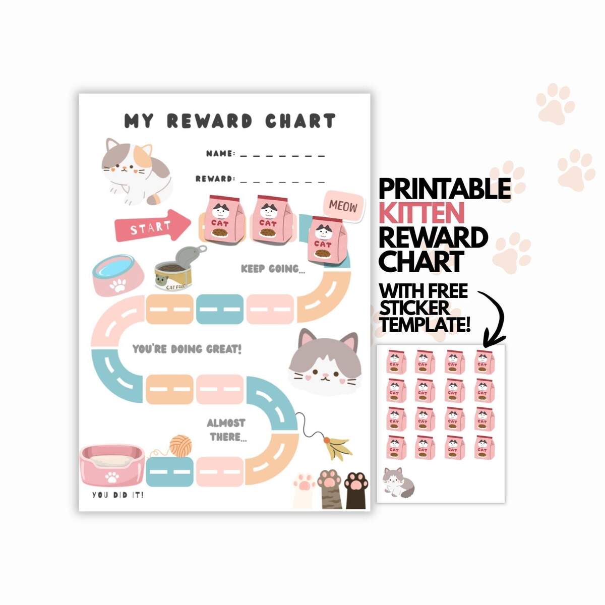 Kitty Reward Chart Etsy Sweden