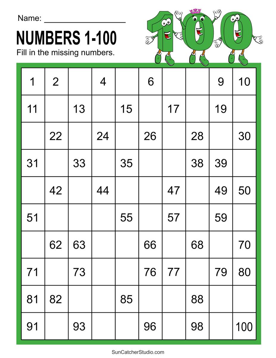 Missing Numbers Worksheets Fill In The Missing Numbers Free Printables Lettering SVG Files Tools Apps