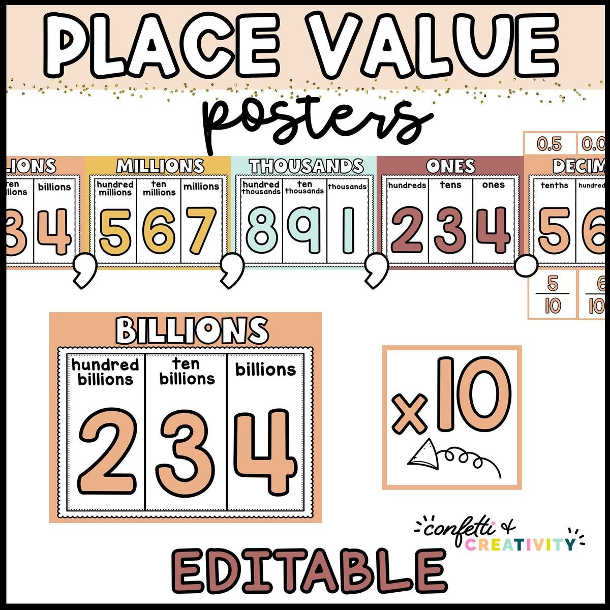 Place Value Chart Posters And Place Value Activities And Worksheets Made By Teachers